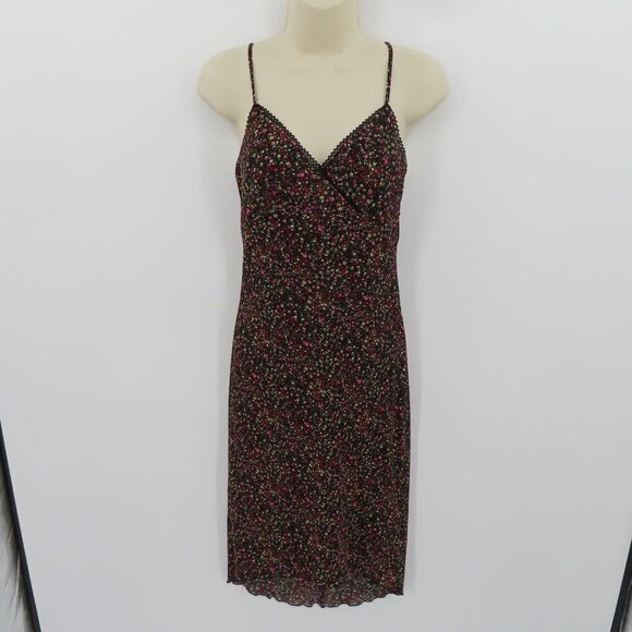 Rampage Junior Small Black Multicolor Flower Floral Mesh Spaghetti Strap Dress - Picture 10 of 10